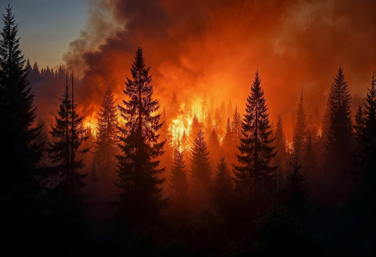 California wildfire landscape with smoke affecting air quality